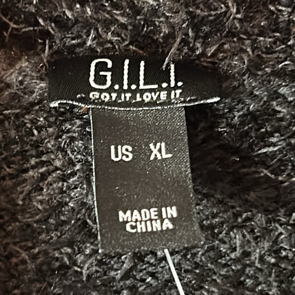 GILI fuzzy Soft black Open Front Cardigan sweater size XL - Picture 2 of 6